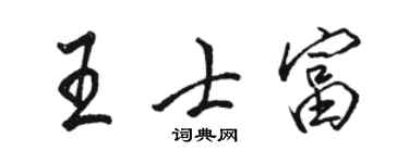 駱恆光王士富行書個性簽名怎么寫