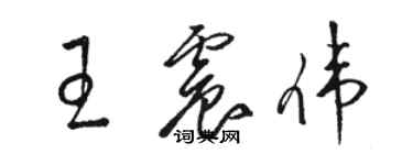 駱恆光王震偉草書個性簽名怎么寫