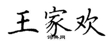 丁謙王家歡楷書個性簽名怎么寫
