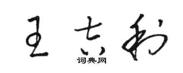 駱恆光王吉利草書個性簽名怎么寫