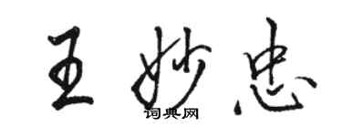 駱恆光王妙忠行書個性簽名怎么寫