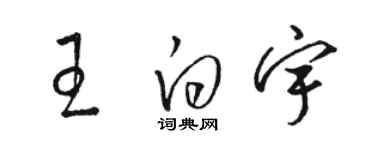 駱恆光王白宇草書個性簽名怎么寫