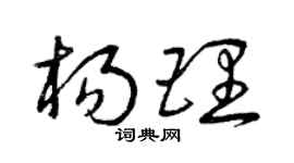 曾慶福楊理草書個性簽名怎么寫