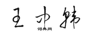 駱恆光王中韓草書個性簽名怎么寫