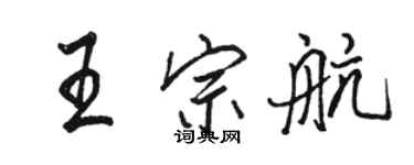 駱恆光王宗航行書個性簽名怎么寫