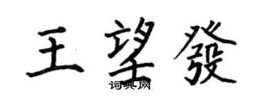 何伯昌王望發楷書個性簽名怎么寫