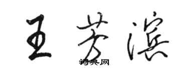 駱恆光王芳濱行書個性簽名怎么寫