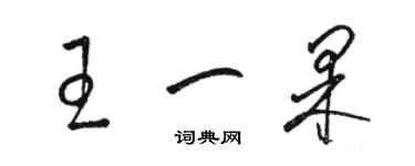 駱恆光王一果草書個性簽名怎么寫