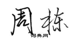 駱恆光周棟行書個性簽名怎么寫