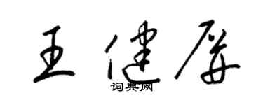 梁錦英王健屏草書個性簽名怎么寫