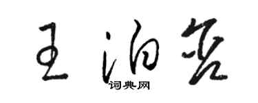 駱恆光王泊含草書個性簽名怎么寫