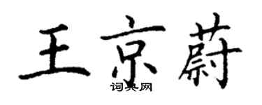 丁謙王京蔚楷書個性簽名怎么寫