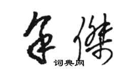 駱恆光余傑草書個性簽名怎么寫