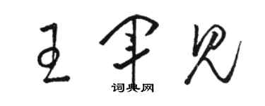 駱恆光王軍見草書個性簽名怎么寫