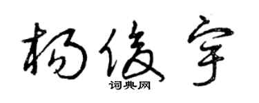 曾慶福楊俊宇草書個性簽名怎么寫