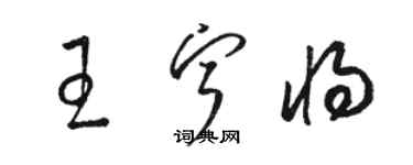 駱恆光王寧將草書個性簽名怎么寫