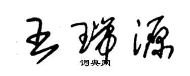 朱錫榮王瑞源草書個性簽名怎么寫