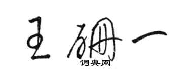 駱恆光王硼一草書個性簽名怎么寫