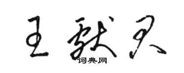 駱恆光王獻君草書個性簽名怎么寫