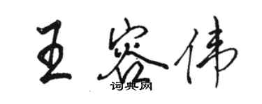 駱恆光王容偉行書個性簽名怎么寫