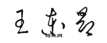 駱恆光王東昂草書個性簽名怎么寫