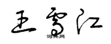 曾慶福王雪江草書個性簽名怎么寫