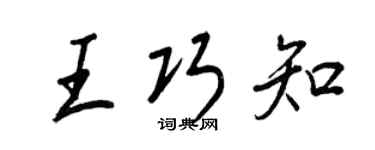 王正良王巧知行書個性簽名怎么寫