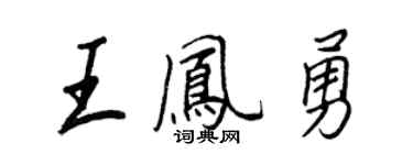 王正良王鳳勇行書個性簽名怎么寫