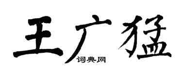 翁闓運王廣猛楷書個性簽名怎么寫