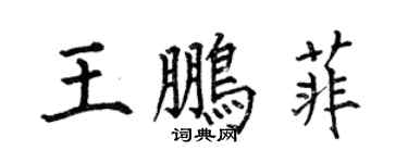 何伯昌王鵬菲楷書個性簽名怎么寫