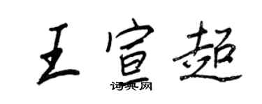 王正良王宣超行書個性簽名怎么寫