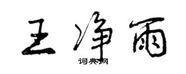 曾慶福王淨雨行書個性簽名怎么寫