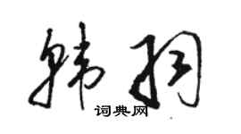 駱恆光韓羽草書個性簽名怎么寫