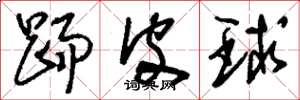 劉少英踢皮球草書怎么寫