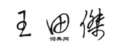 駱恆光王田傑草書個性簽名怎么寫