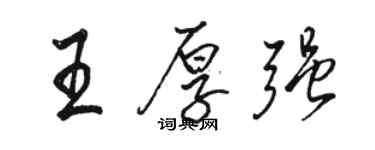 駱恆光王厚強行書個性簽名怎么寫