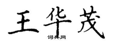 丁謙王華茂楷書個性簽名怎么寫