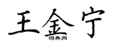 丁謙王金寧楷書個性簽名怎么寫