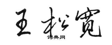 駱恆光王鬆寬行書個性簽名怎么寫