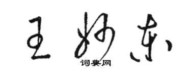 駱恆光王妙東草書個性簽名怎么寫