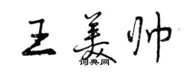 曾慶福王美帥行書個性簽名怎么寫