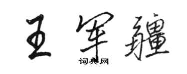 駱恆光王軍疆行書個性簽名怎么寫