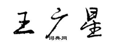 曾慶福王廣星行書個性簽名怎么寫