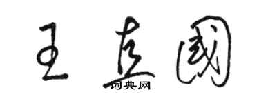 駱恆光王直國草書個性簽名怎么寫