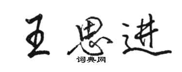 駱恆光王思進行書個性簽名怎么寫