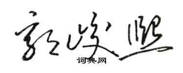 駱恆光郭峻熙草書個性簽名怎么寫