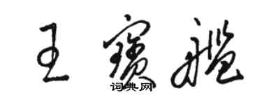 駱恆光王寶艦草書個性簽名怎么寫