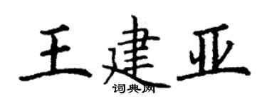 丁謙王建亞楷書個性簽名怎么寫