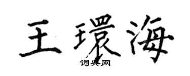 何伯昌王環海楷書個性簽名怎么寫