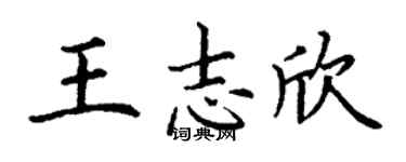 丁謙王志欣楷書個性簽名怎么寫